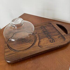 Vintage Wooden Cheese and Crackers Board